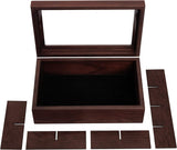 White Whale Tea Box Storage Chest Adjustable Compartment Tea Bags Organizer Container Tea Box with Glass Window
