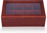 White Whale Tea Box Storage Chest Adjustable Compartment Tea Bags Organizer Container Tea Box with Glass Window