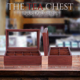 White Whale Tea Box Storage Chest Adjustable Compartment Tea Bags Organizer Container Tea Box with Glass Window