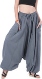 Whitewhale Men Women Cotton Summer Loose Baggy Hippie Boho Gypsy Harem Pants