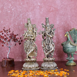 White Whale Superfine Brass Radha Krishna Idol Statue Home Decor Figurine