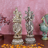 White Whale Superfine Brass Radha Krishna Idol Statue Home Decor Figurine