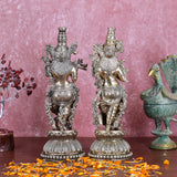 White Whale Superfine Brass Radha Krishna Idol Statue Home Decor Figurine