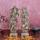 White Whale Superfine Brass Radha Krishna Idol Statue Home Decor Figurine