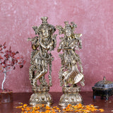 White Whale Superfine Brass Radha Krishna Idol Statue Home Decor Figurine