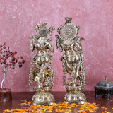 White Whale Superfine Brass Radha Krishna Idol Statue Home Decor Figurine