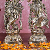 White Whale Superfine Brass Radha Krishna Idol Statue Home Decor Figurine