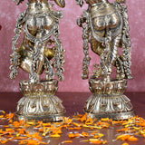 White Whale Superfine Brass Radha Krishna Idol Statue Home Decor Figurine