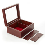 Whitewhale  Tea Box Storage Chest 6 Adjustable Compartment Tea Bags Organizer Container Tea Box with Glass Window