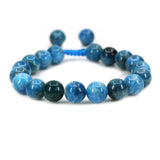 White Whale 8mm Round Beads Adjustable Braided Macrame Tassels Chakra Reiki Bracelets