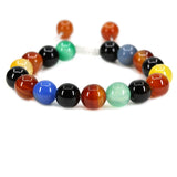 White Whale 8mm Round Beads Adjustable Braided Macrame Tassels Chakra Reiki Bracelets