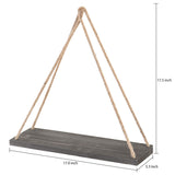White Whale Wooden Hanging Swing Rope Floating Shelves 17-Inch (Set of 2)