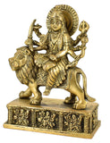 White Whale Brass Maa Durga/Ma Sherwali Idol Sitting On Lion Murti Religious Strength God Sculpture Idol