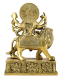 White Whale Brass Maa Durga/Ma Sherwali Idol Sitting On Lion Murti Religious Strength God Sculpture Idol