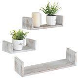 White whale Wall Mounted Wood U-Shaped Floating Shelves, Set of 3