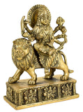 White Whale Brass Maa Durga/Ma Sherwali Idol Sitting On Lion Murti Religious Strength God Sculpture Idol