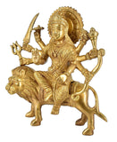 White Whale Brass Maa Durga/Ma Sherwali Idol Sitting On Lion Murti Religious Strength God Sculpture Idol