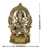 White Whale Maa Durga/Sherawali Brass Statue Religious Goddess Sculpture Idol - Large