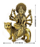 White Whale Maa Durga/Sherawali Brass Statue Religious Goddess Sculpture Idol