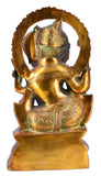 White Whale Antique Lord Ganesh Murti Ganesha Idol Ganpati Brass Statue for Home Decoration Showpiece