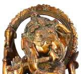 White Whale Antique Lord Ganesh Murti Ganesha Idol Ganpati Brass Statue for Home Decoration Showpiece