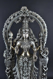White Whale Standing Goddess Lakshmi with Prabhavali - Brass Statue for Home Decor Mandir Pooja