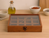 White Whale "Twelve Blends" Spice Box with 12 Containers & Spoon in Sheesham Wood - Wooden Spice Box Set for Kitchen Masala Spice Boxes Masala Daani Namak Dani Dabba Multipurpose Decorative Boxes"