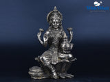 White Whale Brass Lakshmi Idol Hindu Laxmi Goddess Statue Home Office Showpiece Decor