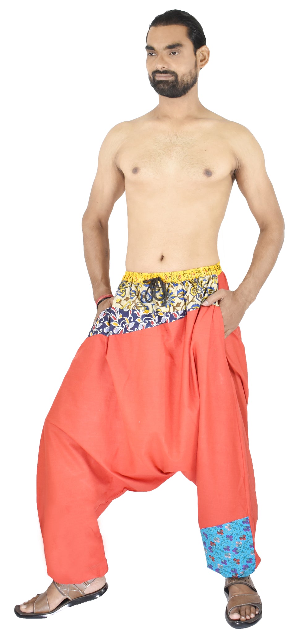 Whitewhale Mens Cotton Summer Loose Baggy Hippie Boho Gypsy Harem Pant