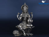 White Whale Brass Lakshmi Idol Hindu Laxmi Goddess Statue Home Office Showpiece Decor