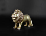 White Whale Large Gold Lion Brass Statue Showpiece Sculpture Home Decor FengShui Gift