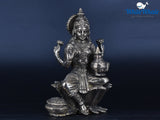 White Whale Brass Lakshmi Idol Hindu Laxmi Goddess Statue Home Office Showpiece Decor