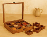 White Whale "Twelve Blends" Spice Box with 12 Containers & Spoon in Sheesham Wood - Wooden Spice Box Set for Kitchen Masala Spice Boxes Masala Daani Namak Dani Dabba Multipurpose Decorative Boxes"