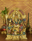 White Whale Shiva Parvati Ganesh Idol Shiv Parivar Brass Murti Statue