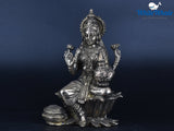 White Whale Brass Lakshmi Idol Hindu Laxmi Goddess Statue Home Office Showpiece Decor