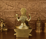 White Whale Brass Goddess Saraswati Sitting On Kamal Statue Idol Home Decor Figurine