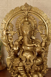 White Whale Brass Decor India Mangalkari Ganesha Statue Home Decor (20 inches)