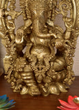 White Whale Brass Decor India Mangalkari Ganesha Statue Home Decor (20 inches)