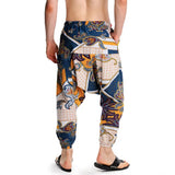 Whitewhale Mens Cotton Printed Harem Pants Pockets Yoga Trousers Hippie