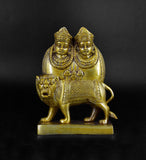 White Whale Chamunda Mata Brass Statue Religious Strength Sculpture Idol