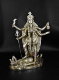 White Whale Antique Large Brass Kali Idol Hindu Goddess of Time & Change Maa Kalika Shiva Statue Murti