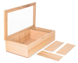 White Whale Wooden Tea Box Organizer Storage Box with 5 Compartment Chest Box
