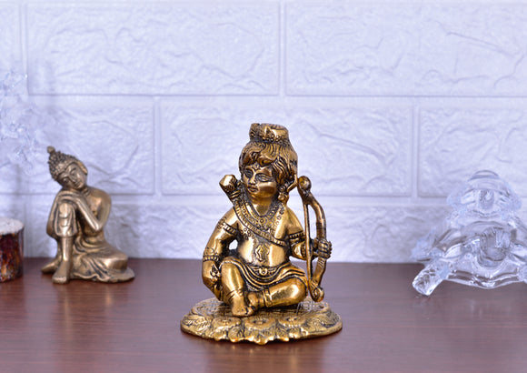 White Whale Lord Baby Krishna Metal Idol Sculpture Statue Home Décor