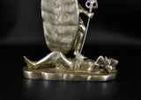 White Whale Antique Large Brass Kali Idol Hindu Goddess of Time & Change Maa Kalika Shiva Statue Murti