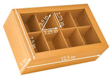 Whitewhale Wooden Tea Box Storage Natural Tea Chest Tea Bag Holder with Glass Window