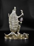 White Whale Antique Large Brass Kali Idol Hindu Goddess of Time & Change Maa Kalika Shiva Statue Murti