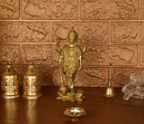 White Whale Brass Lord Vishnu Standing Religious Brass Statue Home Decor Figurine
