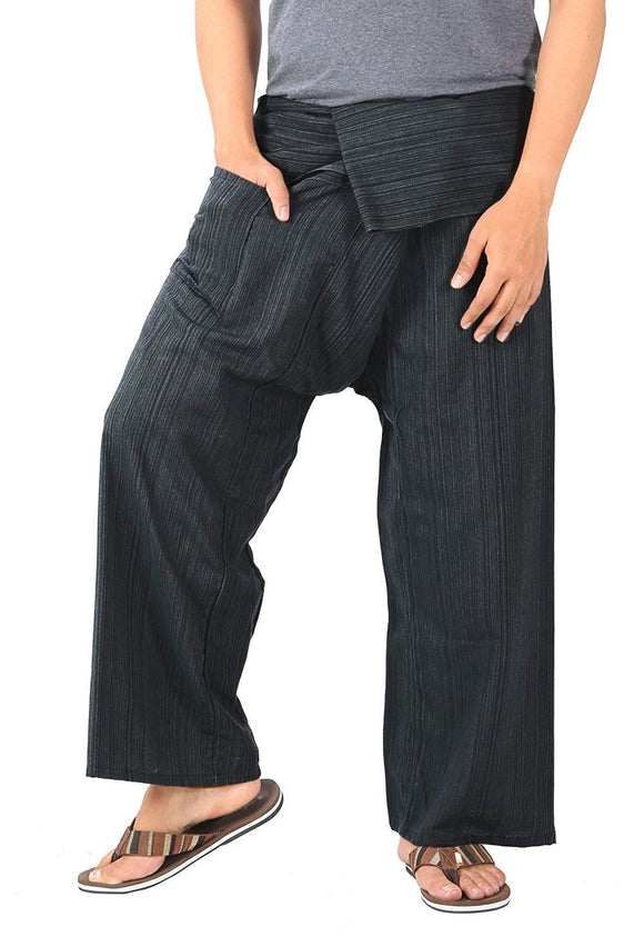 Whitewhale Stripe Cotton Fisherman Pants Casual Hippie Dance Tai Chi Yoga Pants