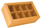 White Whale Wooden Tea Box Storage Organizer Taller Size Holds 120+ Standing or Flat Tea Bags