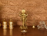 White Whale Brass Lord Vishnu Standing Religious Brass Statue Home Decor Figurine